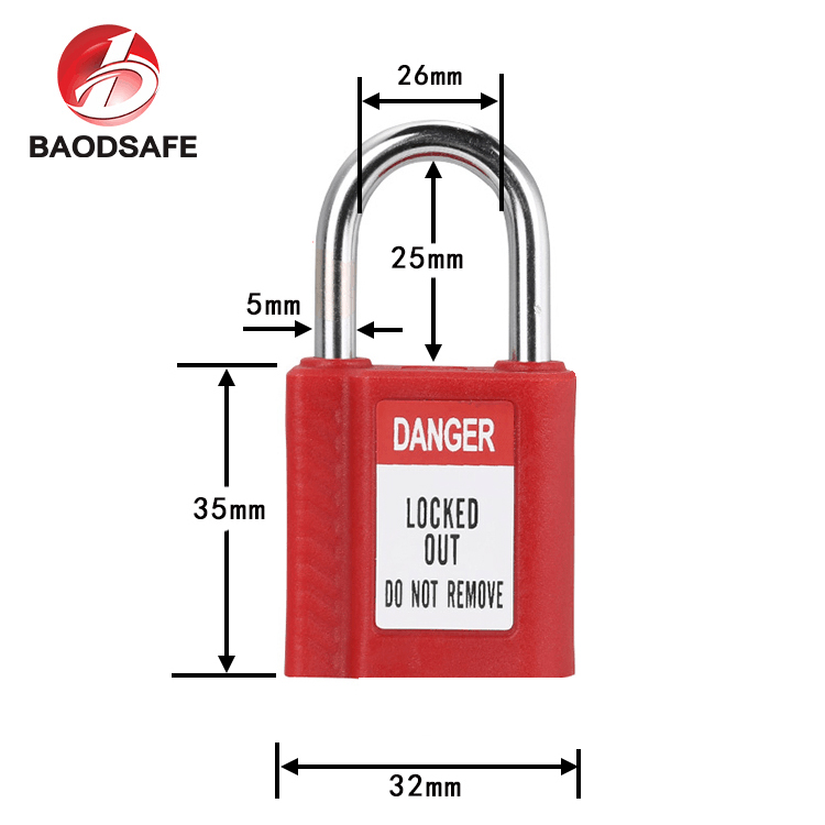 One-PIece Steel Shackle Safety Padlock