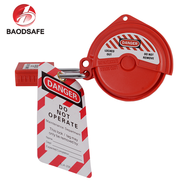 Red Safety Rotating Gate Valve Lockouts